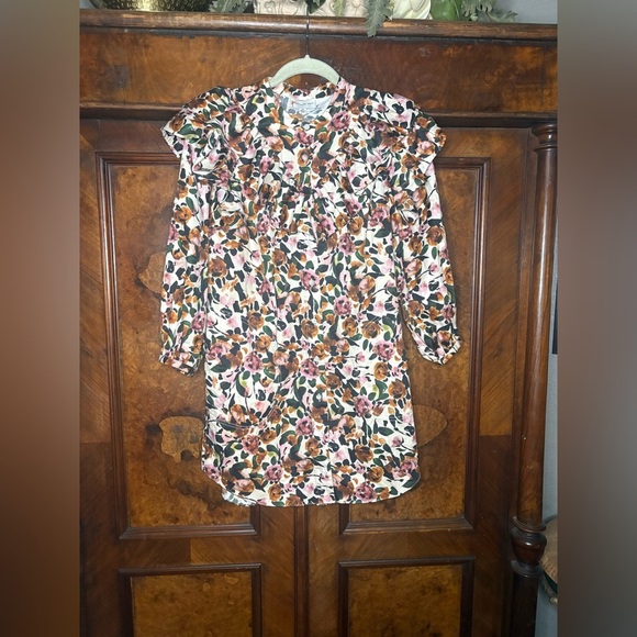 EUC Something Navy- Floral Dress. Size XS - Picture 5 of 10